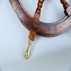 Nautical Wooden Ship Wheel with Brass Accents