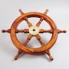 Vintage Wooden and Brass Nautical Ship Wheel