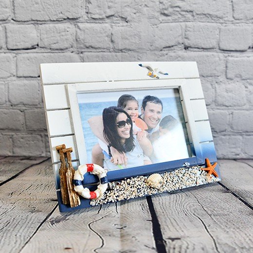 - european style wood crafts creative rectangle photo frame 1567 Handcrafted Nautical Wooden Photo Frame with Coastal Details