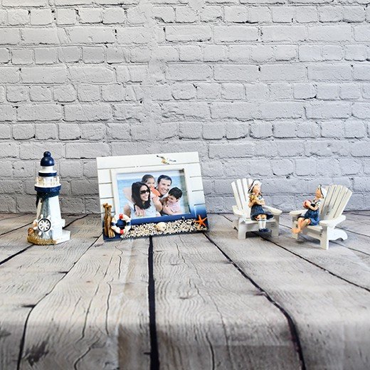 - european style wood crafts creative rectangle photo frame 1570 Handcrafted Nautical Wooden Photo Frame with Coastal Details