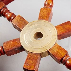 Vintage Wooden and Brass Nautical Ship Wheel