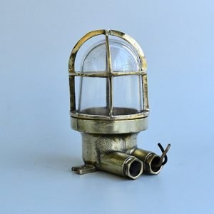 - german cargo ship passage way light wiska C1950s 0977 Vintage Small Brass Wiska Bulkhead Light