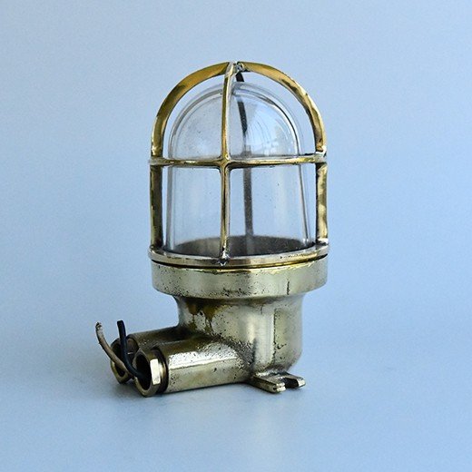 - german cargo ship passage way light wiska C1950s 0978 Vintage Small Brass Wiska Bulkhead Light