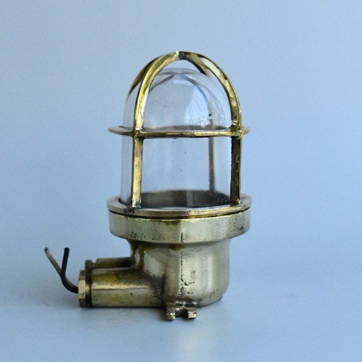 - german cargo ship passage way light wiska C1950s 0979 Vintage Small Brass Wiska Bulkhead Light