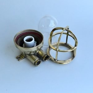 - german cargo ship passage way light wiska C1950s 0980 Vintage Small Brass Wiska Bulkhead Light