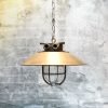 Vintage Brass Cap Iron Pendant Light – Nautical Cargo Ceiling Lamp