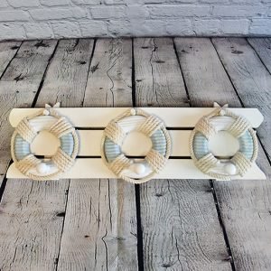 Handcrafted Wooden Nautical Life Ring Wall Hook Rack