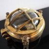 - marine bar style bulkhead light in brass clear glass sl 00048 Marine Brass Caged Bulkhead Wall Light
