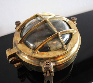 Marine Brass Caged Bulkhead Wall Light