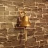 Russian Merchant Navy Brass Ship Bell with Rope
