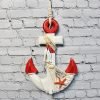Handcrafted Mediterranean Style Wooden Nautical Anchor Wall Decor