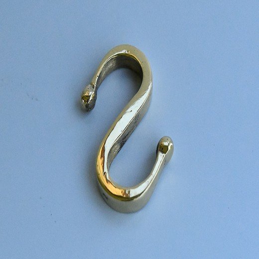 - open S shape hook 0985 Open S Shape Solid Brass Hook