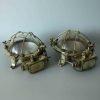 Pair Of Bulkhead Round Cage Brass Light
