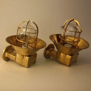Pair Of Hanging Passageway Ceiling Lights With Brass Cover