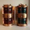 - pair of port side cast brass navigation light with red and green lens sl 000165 Pair of Port Side Cast Brass Ship Navigation Light with Red And Green Lens