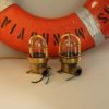 Pair of Nautical Antique Ship Passageway Lights in Brass