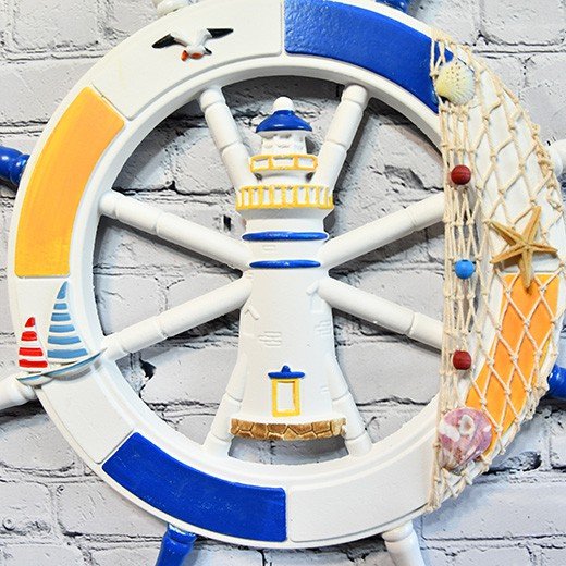 - real wooden lighthouse ships wheel 1589 Nautical Wooden Ship Wheel Wall Decor – Lighthouse Coastal Hanging