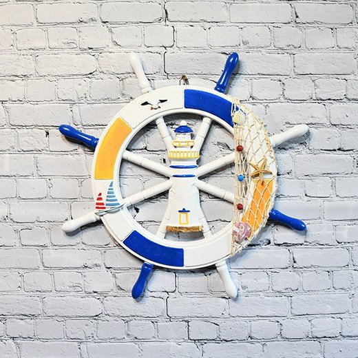 - real wooden lighthouse ships wheel 239 Nautical Wooden Ship Wheel Wall Decor – Lighthouse Coastal Hanging