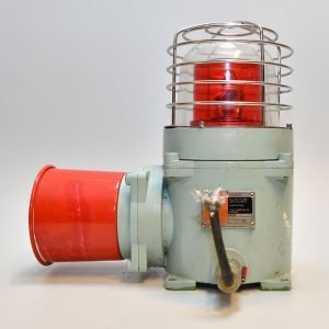 Authentic Vintage Nautical Red Steel Siren Alarm Lamp