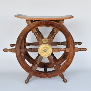 Retro Vintage Nautical Ship Wheel Table