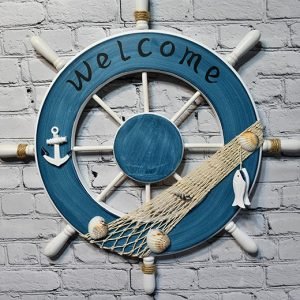 Handcrafted Wooden Nautical Ship Wheel Wall Decor