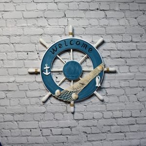 Handcrafted Wooden Nautical Ship Wheel Wall Decor