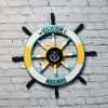 Multi-Colour Nautical Ship Wheel Wall Decor – Bright Wooden Coastal Hanging