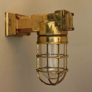 Salvaged Brass Right Angled Passageway Wall light