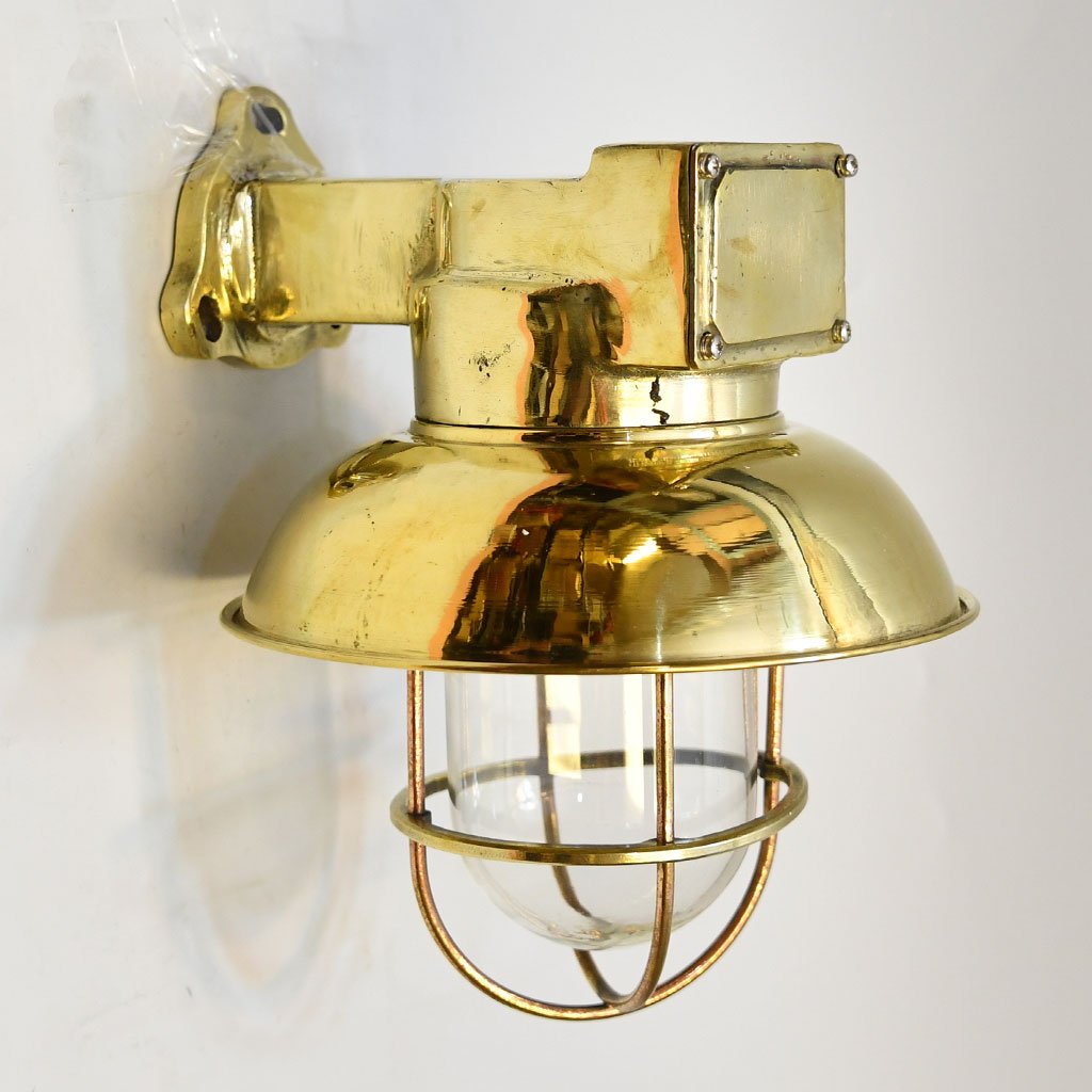 - ships passageway nautical wall light sl 00043 Vintage Brass Arm Bulkhead Wall Light Nautical
