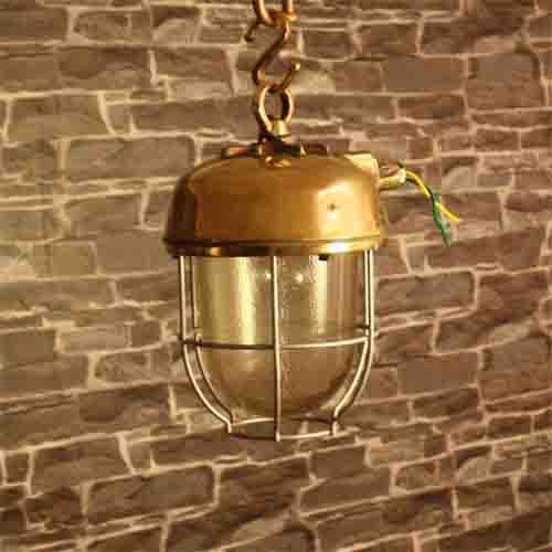 - ships pendant light in brass real antique sl 00072 Industrial Ships Brass Pendant Lighting -Nautical Antiques