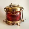 - small copper navigation light with red lens sl 000162 Vintage Copper Port Navigation Light – Red Lens Ship Lantern