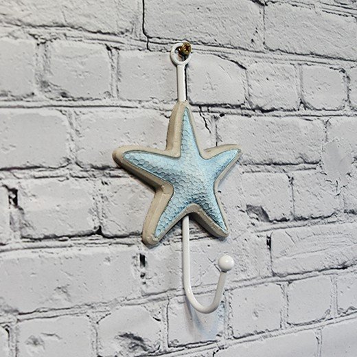 - star fish wall decoration pendant 1482 Nautical Starfish Wall Hook – Wooden Coastal Hanging Decor