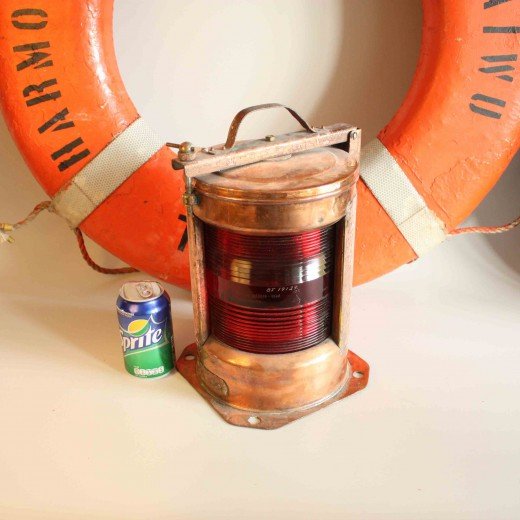 - tranberg brass nautical wall mount light with red glass 5097 Authentic Tranberg Vintage Brass Nautical Port Navigation Wall Light Red Glass