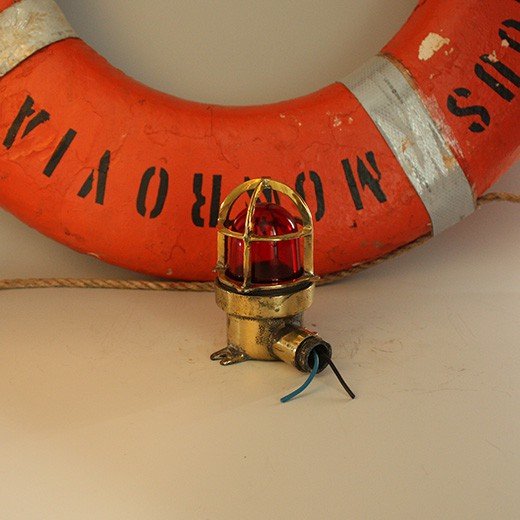 - vintage brass nautical wall light 5043 Nautical Marine Passageway Light in Red Glass