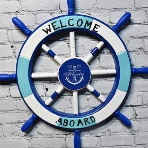 Handcrafted Marine Style Nautical Ship Wheel Atlantic Wall Decor