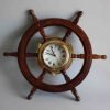 Vintage Wooden Ship Wheel Clock – Large Nautical Wall Decor