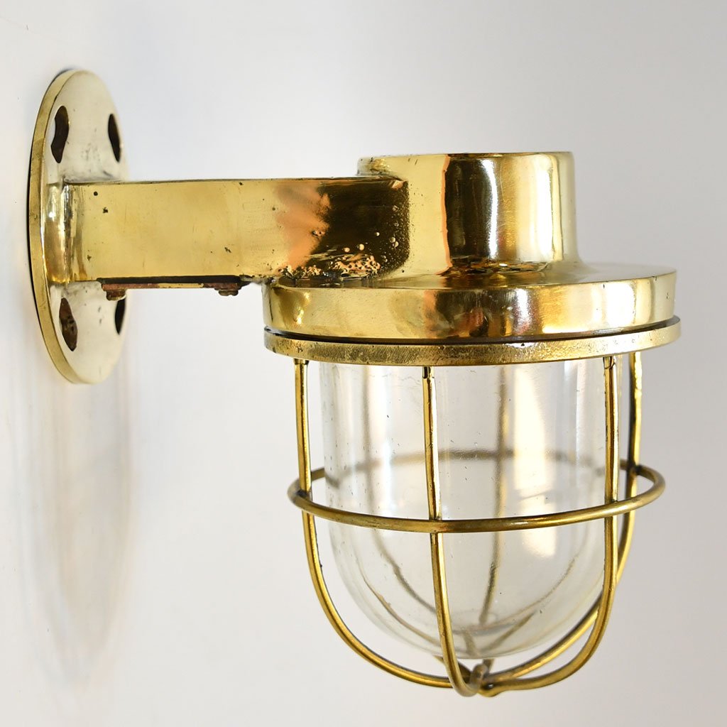 - white ban light 90 degree sl 362 Vintage 90 Degree Brass Nautical Passageway Light – Authentic Ship Sconce