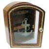 Handcrafted Nautical Wooden Key Cabinet with Anchor