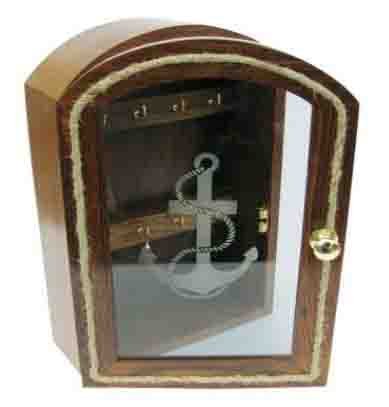 - wooden key cabinet key box sl 00092 Handcrafted Nautical Wooden Key Cabinet with Anchor