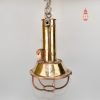 Authentic Polished Brass Cargo Spot Pendant Light – Vintage Nautical Hanging