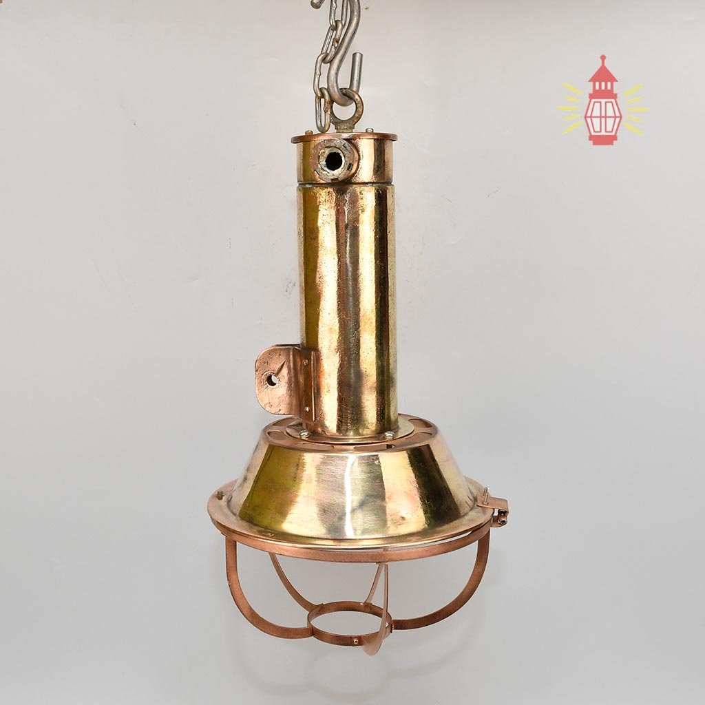 - SL 10992 Authentic Polished Brass Cargo Spot Pendant Light – Vintage Nautical Hanging