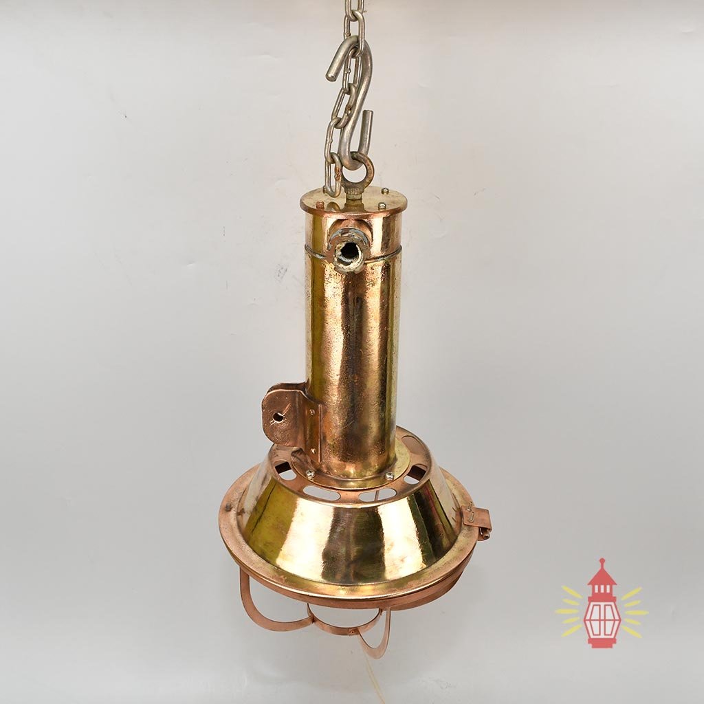 - SL 10992 1 Authentic Polished Brass Cargo Spot Pendant Light – Vintage Nautical Hanging