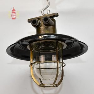 Authentic Vintage Iron Pendant Light – Large Nautical Hanging Salvage