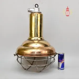 - SL 11022 4 Authentic Vintage Brass Cargo Pendant Light – Large Nautical Hanging Salvage