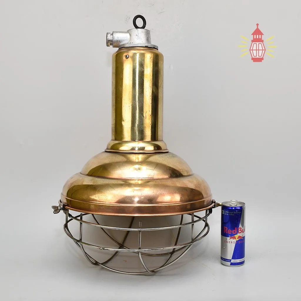 - SL 11022 4 Authentic Vintage Brass Cargo Pendant Light – Large Nautical Hanging Salvage