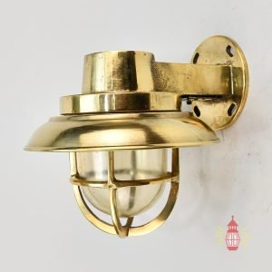 Handcrafted Brass 90 Degree Wall Light with Cap