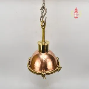 - DSC 8220 SL 10760 Nautical Copper Dome Pendant Light with Brass Rod