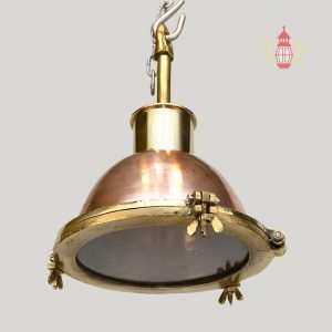 - DSC 8221 SL 10760 Nautical Copper Dome Pendant Light with Brass Rod