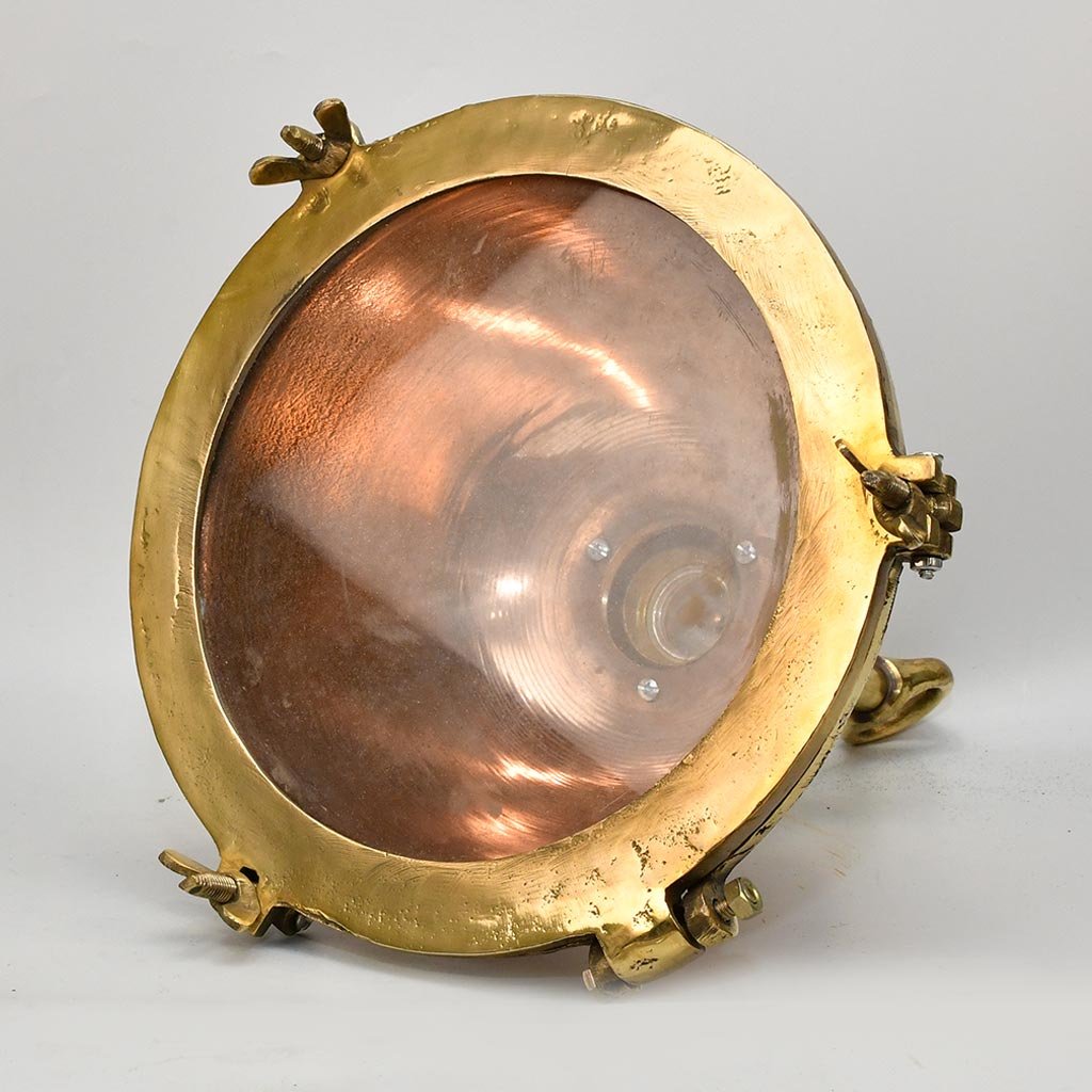 - DSC 8222 SL 10760 Nautical Copper Dome Pendant Light with Brass Rod