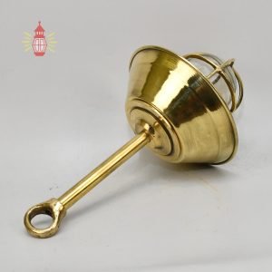 Hanging Vintage Brass Cargo Pendant Light with Brass Cap